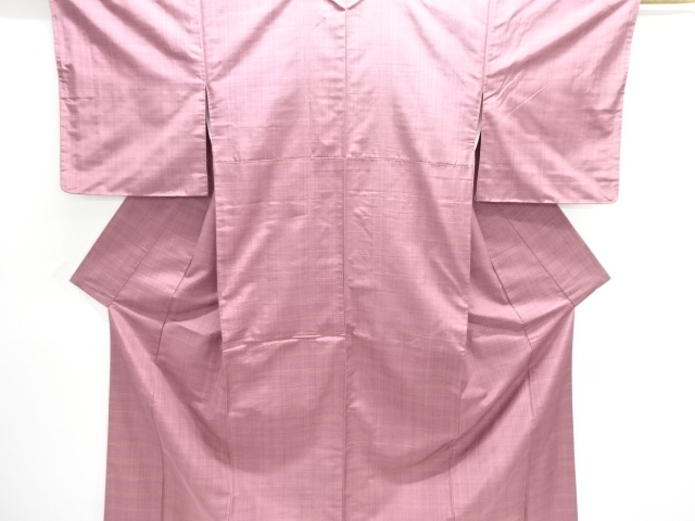 格子織り出し米沢紬着物